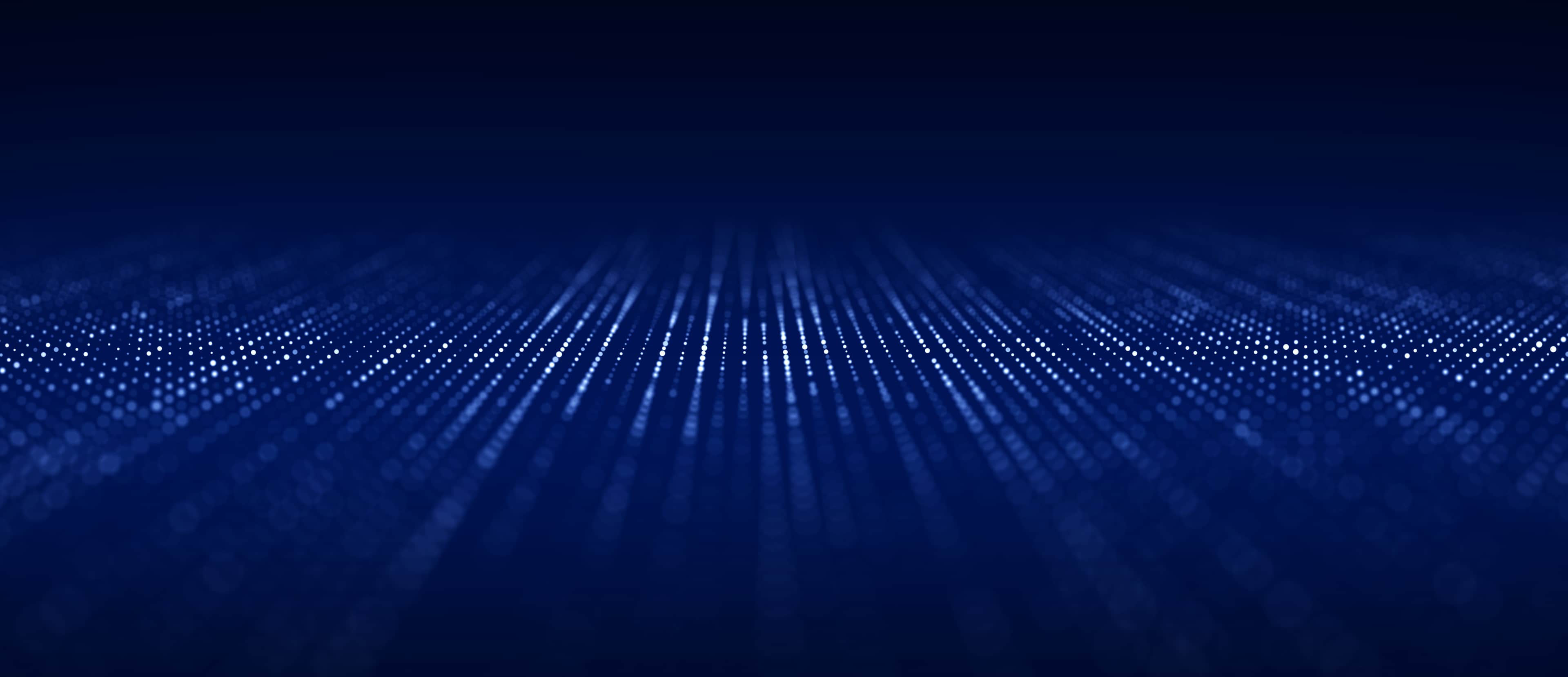 Abstract dark blue data visualization waves representing semiconductor technology